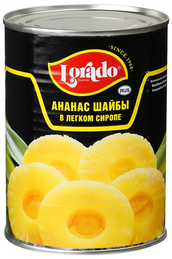 Ананасы Lorado шайбы в легком сиропе 580 мл оптом Ананасы Lorado шайбы в легком сиропе 580 мл оптом