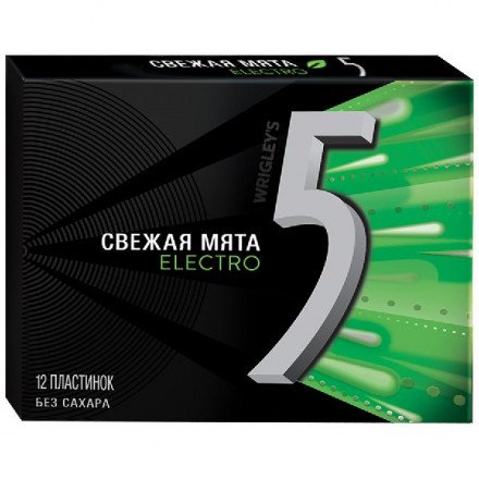 Жевательная резинка Five Electro свежая мята оптом 