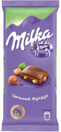 Шоколад Milka С цельным фундуком 90г оптом 