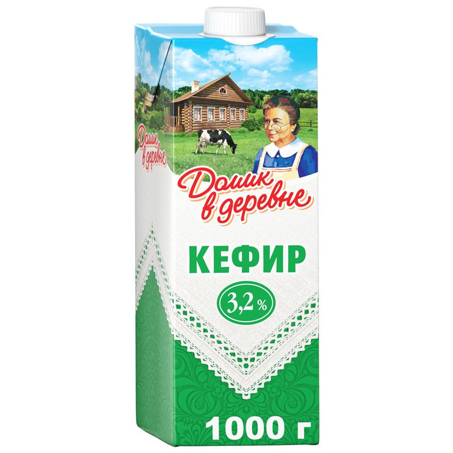 Кефир Домик в деревне 3.2 % 1 л оптом Кефир Домик в деревне 3.2 % 1 л оптом