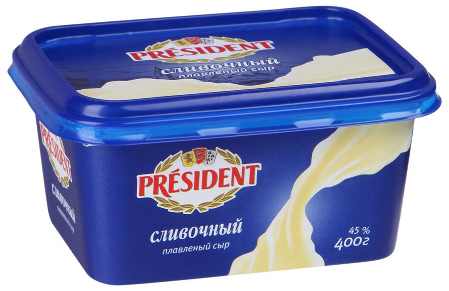 Сыр плавленый President Сливочный 45 % 400 г оптом 