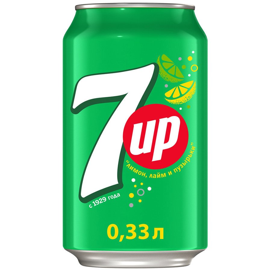 Газированный напиток 7-UP Лимон-Лайм 0,33 л отпом Газированный напиток 7-UP Лимон-Лайм 0,33 л отпом