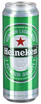 Пиво светлое Heineken в банке 4.8% 0.33л оптом 