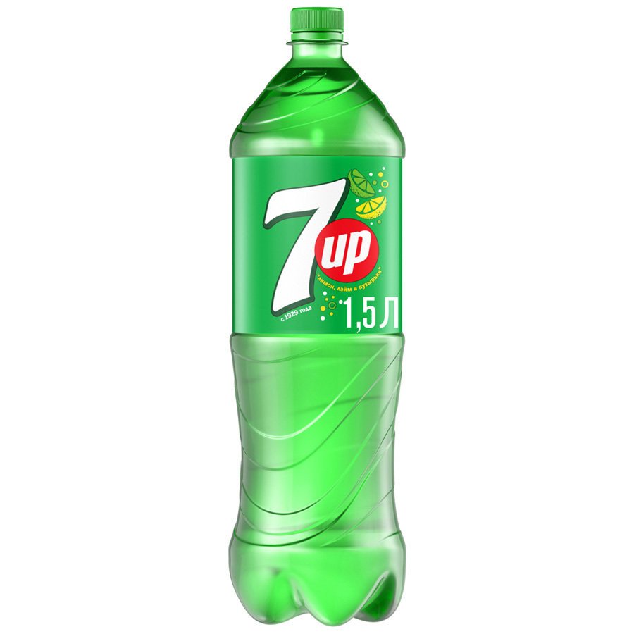 Газированный напиток 7-UP Лимон-Лайм 1,5 л отпом Газированный напиток 7-UP Лимон-Лайм 1,5 л отпом