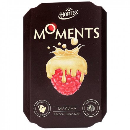 Малина быстрозамороженная Hortex Moments в белом шоколаде 100 г оптом 