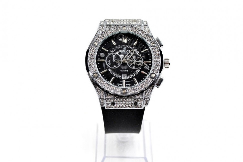 Часы HUBLOT диаметр 3,5 см с 2-мя циферблатами  оптом 