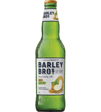 Газированный напиток Barley Bros яблоко и зеленый чай 0,44 л оптом 