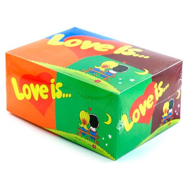 Жвачка Love is MIX, блок 80 шт оптом Жвачка Love is MIX, блок 80 шт оптом