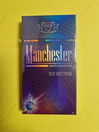 Сигареты Manchester Blue Mist Fusion Superslims оптом 