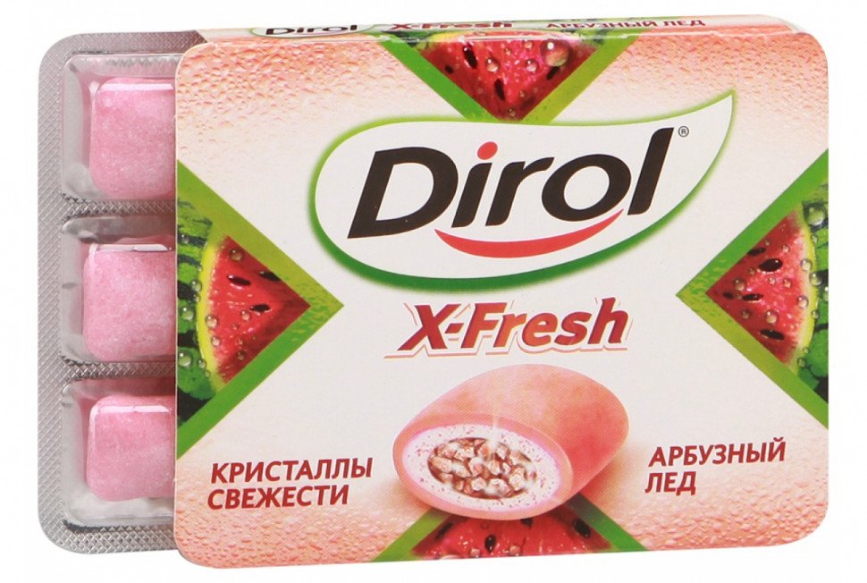 Жевательная резинка Dirol X-fresh Арбуз оптом Жевательная резинка Dirol X-fresh Арбуз оптом
