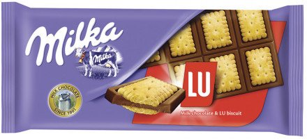 Milka шоколад молочный с печеньем Lu, 87 г оптом 