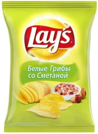 Чипсы Lays Белые Грибы со Сметаной 150г оптом 