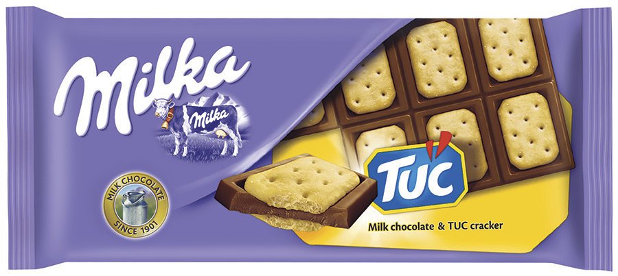 Milka шоколад молочный с соленым крекером Tuc, 87 г оптом Milka шоколад молочный с соленым крекером Tuc, 87 г оптом