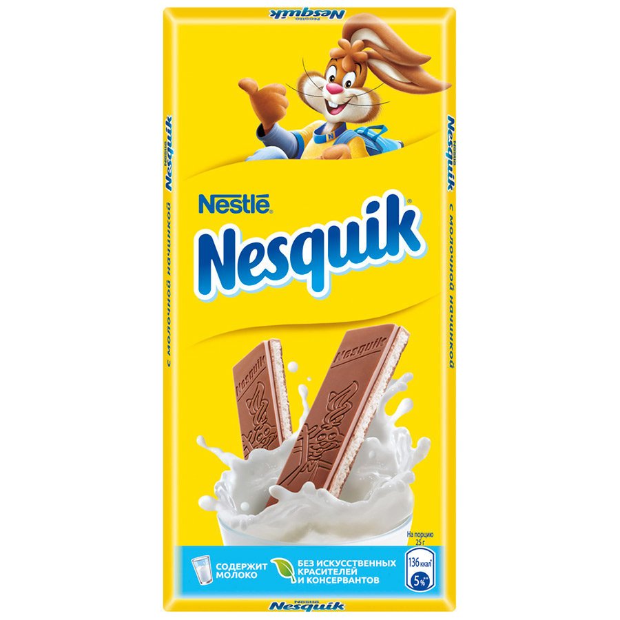 Nesquik молочный шоколад с молочной начинкой, 100 г оптом 
