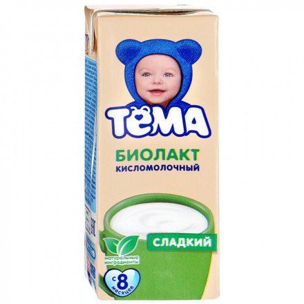 Продукт кисломолочный Тёма Биолакт сладкий 3,2 % 200 мл 