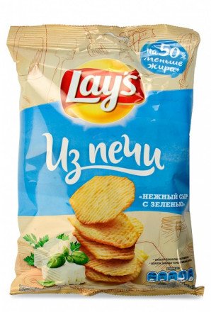 Чипсы Lays Из Печи Нежный сыр с зеленью 85г оптом 