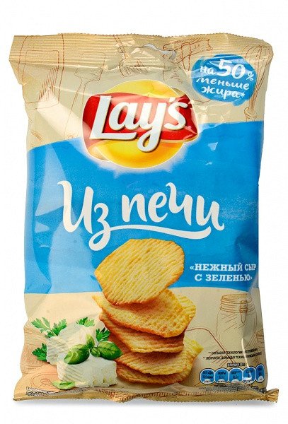 Чипсы Lays Из Печи Нежный сыр с зеленью 85г оптом 