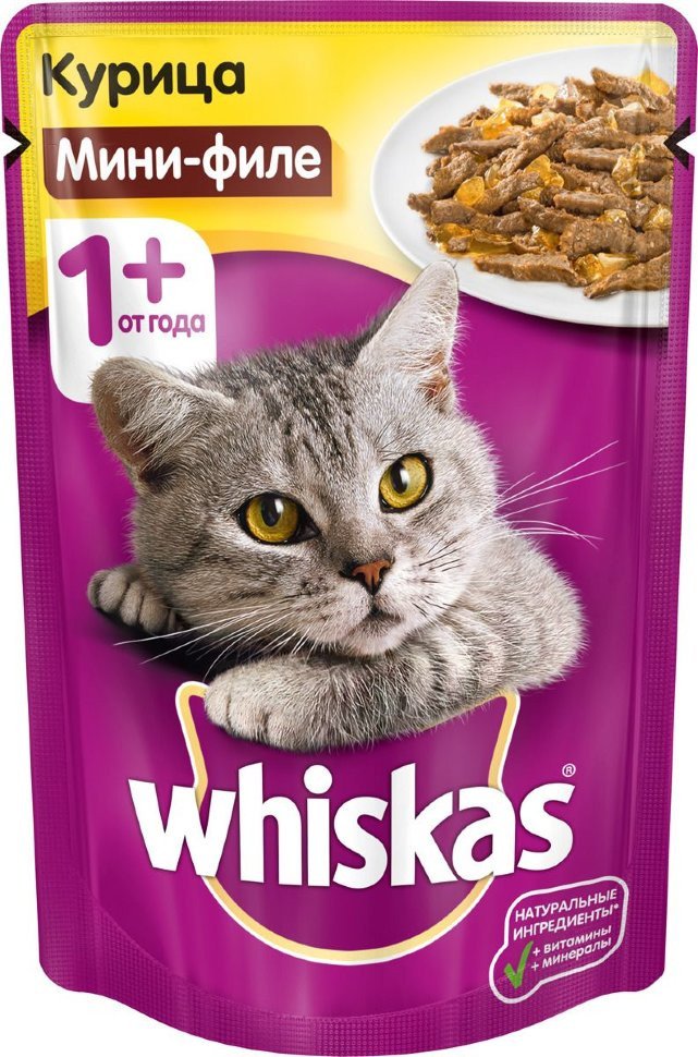 "Whiskas", мини-филе, желе с курицей, 85 г "Whiskas", мини-филе, желе с курицей, 85 г