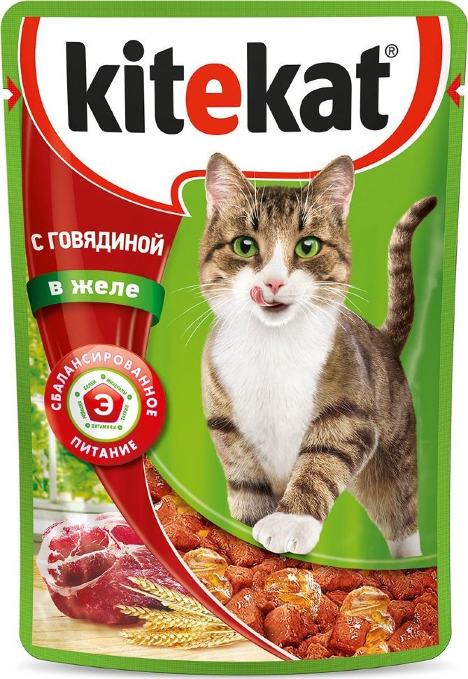 "Kitekat" для взрослых кошек, с говядиной в желе, 85 г "Kitekat" для взрослых кошек, с говядиной в желе, 85 г