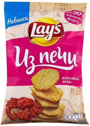 Чипсы Lays Из Печи Королевский краб 85г оптом 