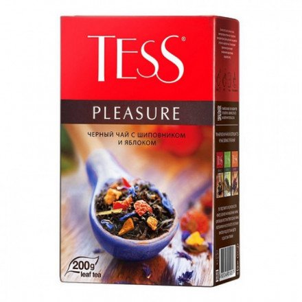Черный чай Tess Pleasure с шиповником и яблоком оптом 