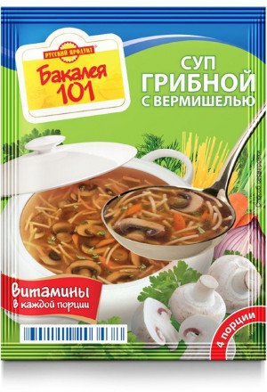 Русский продукт Суп грибной с вермишелью 60 г оптом 