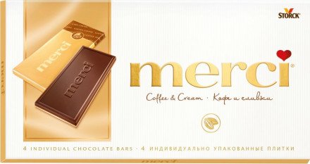 Шоколад Merci Кофе со сливками 100г оптом 